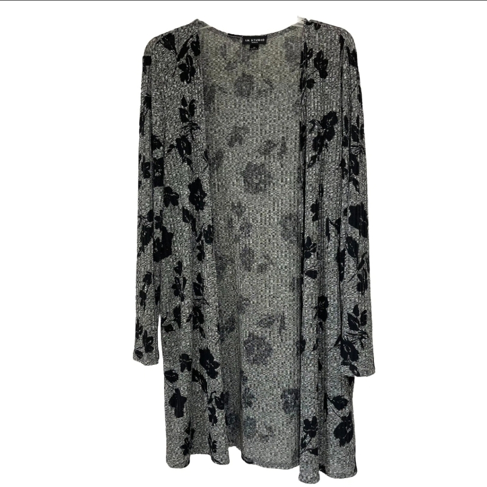 I.N. Studio Black and White Patterned Cardigan